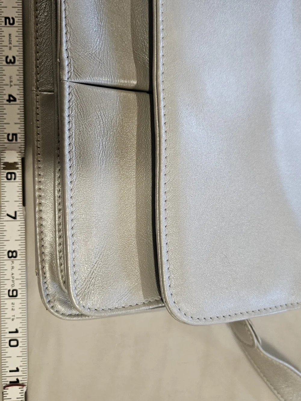 Tignanello Gray Leather Flap Crossbody Bag Shoulder Purse